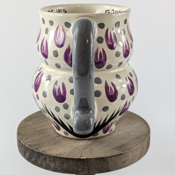 Handpainted Owl Coffee Mug Tea Majolica Purple Gray Owl Good Night Sweet Dreams - Picture 4 of 9